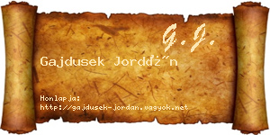 Gajdusek Jordán névjegykártya